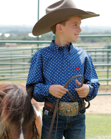 Cinch Button Up L/S Shirt Boy's MTW7060348