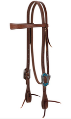 Weaver ProTack Headstall W/ Turquoised Flowered Buckles