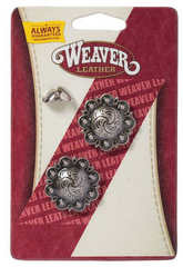 Weaver 1 1/4" Antique Silver Berry Concho W/ Post 77-4185