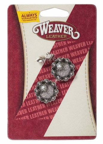 Weaver 1" Antique Silver Berry Concho W/ Post 77-4184