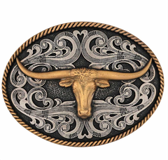 Montana Attitude Buckle Longhorn Cowboy A1015P