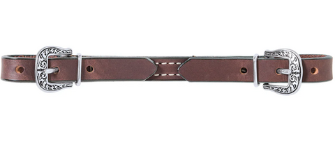 Weaver Basin Cowboy Straight Leather Curb Strap 30-1387-BR