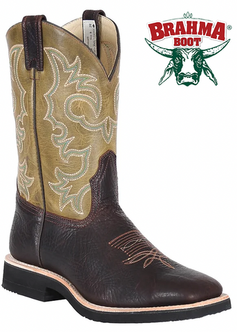 Brahma Brown Square Toe Cowboy Boot Men's 7025