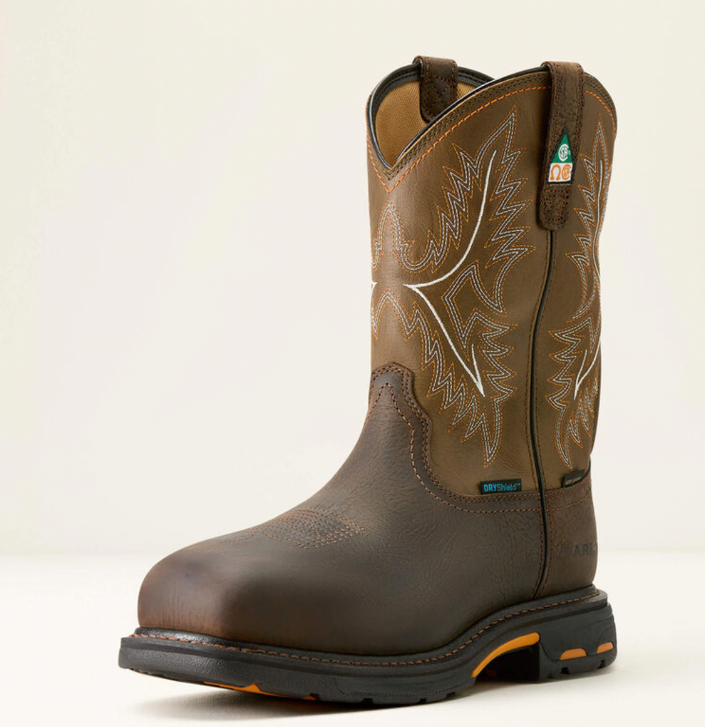 Ariat WorkHog Bruin Brown Army Green CSA H20 400g Comp Toe Mens Work B Jones Boys Saddlery Western Wear