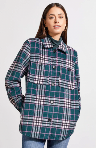 Tribal Jeans Plaid Shacket Women's 5601O-4466-2450