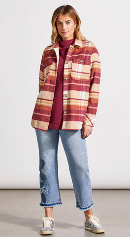 Tribal Jeans Plaid Shacket Women's 5601O-4466-0843