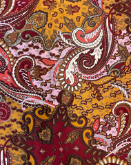 Brown Creek Pink And Orange Paisley Wild Rag 44"