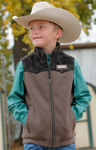 Cinch Brown Wool Vest Kids MWV5050004