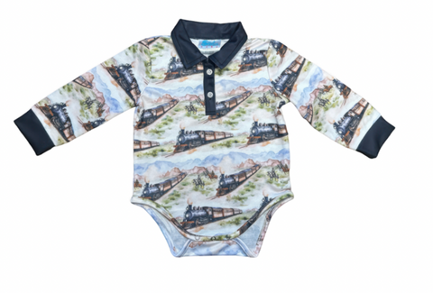 Shea Baby Cowboy Train Onesie/Shirt