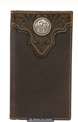 Ariat Mens Tooled Overlay Concho Leather Wallet - A3510202