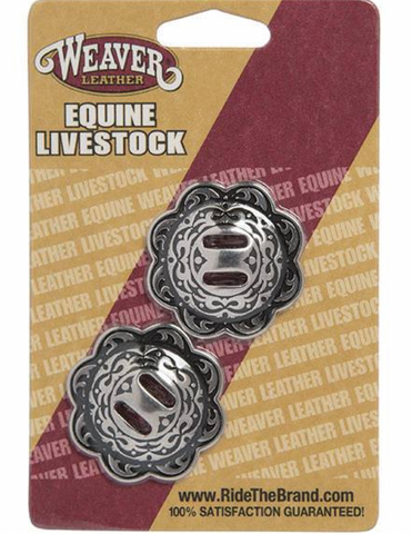 Weaver 04200 Horse Shoe Brand Conchos with Slots, 1-3/4"