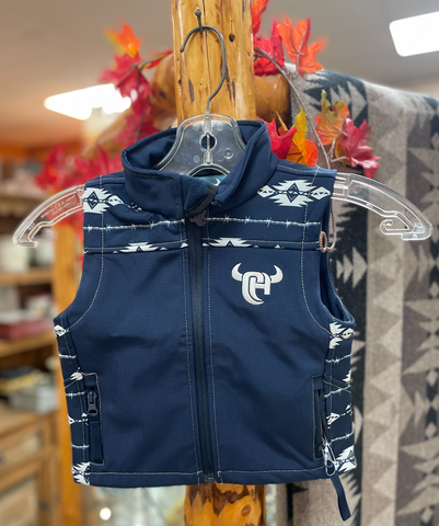 Cowboy Hardware Infant/Toddler Navy Aztec Vest 387195-480