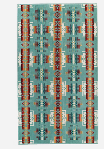 Pendleton Chief Joseph Jacquard Towel Aqua XB233-51128