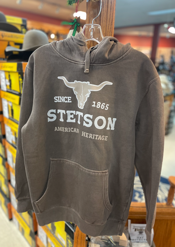 Stetson Men's Hoodie W/ Bull Skull & Logo on the Front