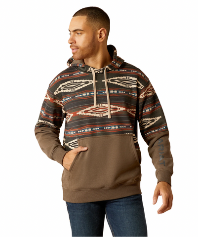 Ariat Color Block Brindle Hoodie Mens 10052452