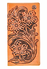 Hooey All Over Hand Tooled Floral Leather Rodeo Wallet HW009-TN