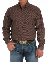 Cinch L/S Brown Button Up MTW1105873