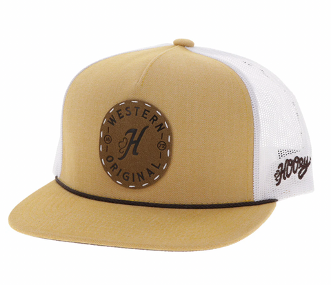 Hooey Spur Leather Circle Patch Cap 2514T-TNWH