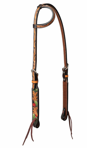 Weaver Turquoise Cross Cactus Tooled Headstall 45010-01-01