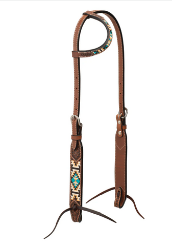 Weaver Turquoise Cross Aztec 5/8" Headstall 45007-01-01