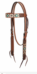 Weaver Turquoise Cross Aztec 5/8" Headstall 45007-01-00