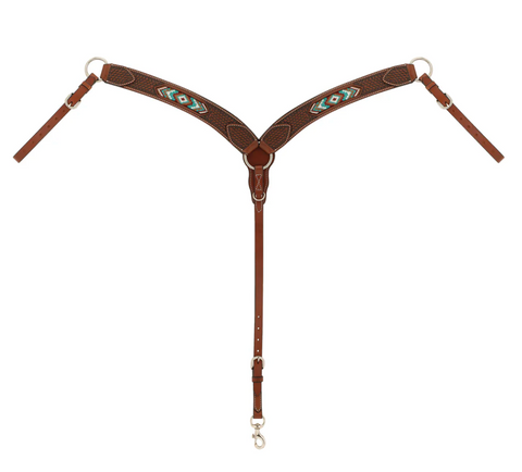 Weaver Beaded Contoured Breast Collar Chestnut 45112-30