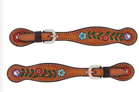 Weaver Turquoise Cross Floral Vine Spur Straps Ladies 45506-53