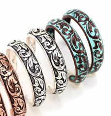 Wyo-Horse Tooled Hoops JE237