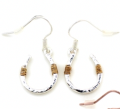 Wyo-Horse Wire Wrapped Horseshoe Silver Earrings JE034S