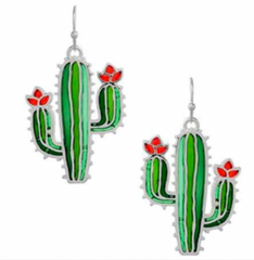 Wyo-Horse Stained Glass Cactus Earrings JE396