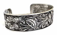 Wyo-Horse Floral Silver Cuff JB405S