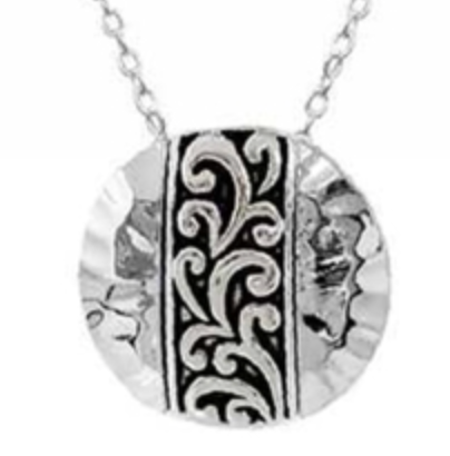 Wyo-Horse Silver Circle Necklace J456S