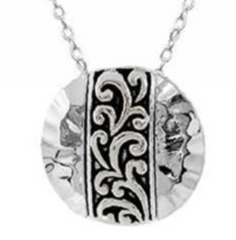 Wyo-Horse Silver Circle Necklace J456S