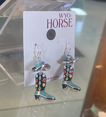 Wyo-Horse Turquoise Hat/Boot Earrings JE423