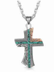 Montana Silversmith Inner Light Turq Cross Necklace NC4779