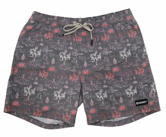 Hooey Bigwake Multi Color Puuku Charcoal Print Board Short Men's HB2034PR