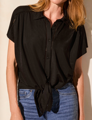 Tribal Jeans Buttons and Tie Shirt Women's