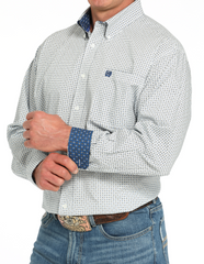 Cinch Men's L/S Blue Classic fit print shirt MTW1105927