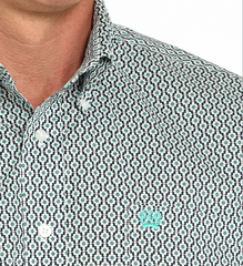 Cinch Men's L/S Green Classic fit print shirt MTW1105932
