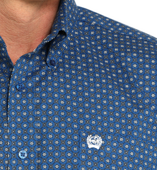 Cinch Men's L/S Blue Classic fit print shirt MTW1105926