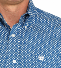 Cinch Men's L/S Blue Classic fit print shirt MTW1105928