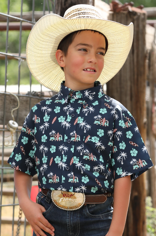 Cinch Arena Flex Button Up S/S Shirt Boy's MTW7140037