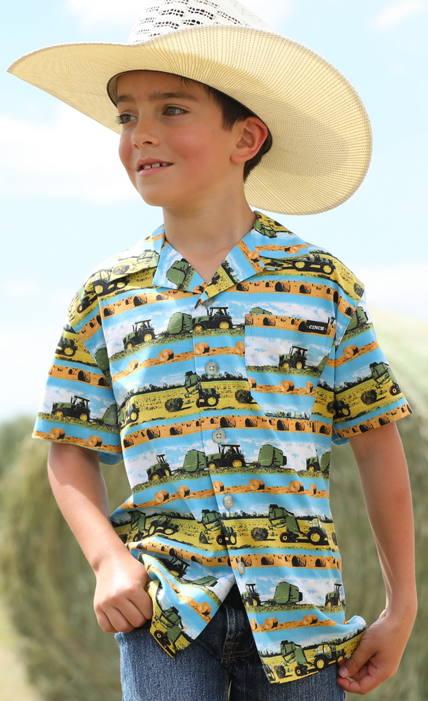 Cinch Button Up S/S Shirt Boy's MTW7170001 | Jones Boys