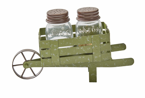 Park Designs Wheel Barrel Salt N Pepper Shakers 8599-499