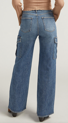 Silver Jeans High Rise Wide Leg Cargo Jean Women’s