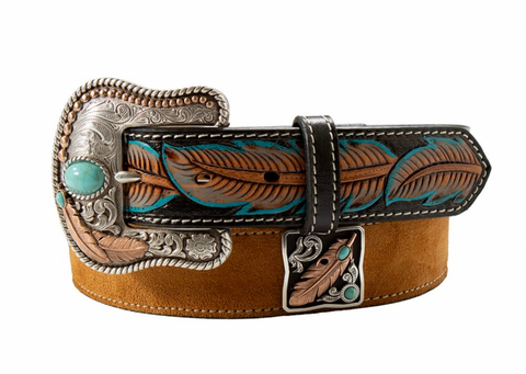 Nocona Suede Tooled Copper Belt Women's N320007208