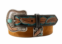 Nocona Suede Tooled Copper Belt Women's N320007208