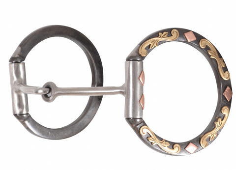 Classic Equine Sherry Cervi Diamond D-Ring Barrel Bit with Smooth Bar BBIT3DDR25SS