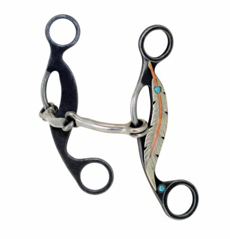 Western Rawhide Metalab Feather Smooth Snaffle Gag Bit 250029
