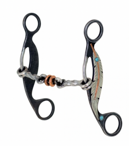 Western Rawhide Metalab Feather Twisted Dog Bone Gag Bit 250028